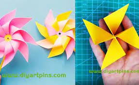 paper windmill making tutorials step by