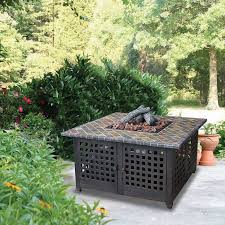 Lp Gas Outdoor Fireplace With Slate
