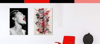 Black White Red Canvas Art By