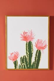 Blooming Green Cactus Framed Wall Art