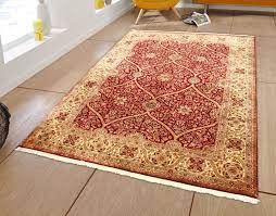 red hand knotted traditional carpet