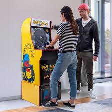 pac man arcade cabinet with riser
