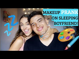 makeup prank on sleeping boyfriend