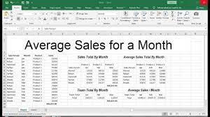 calculate monthly average in excel