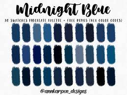 Midnight Blue Procreate Palette 30 Hex