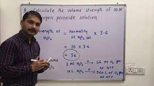Relation between volume strength and normality / moarity of Hydrogen  peroxide - YouTube