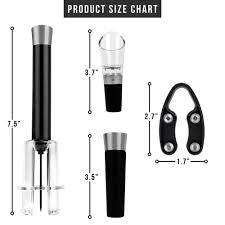 Details About 4 In 1 Wine Bottle Opener Cork Remover Air Pump Pressure Vacuum Stopper Cutter