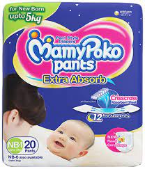 Amazon.com : MamyPoko Pants Extra Absorb Diapers, New Born (Pack of 18) :  Baby