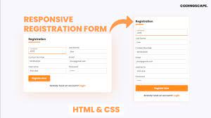 responsive registration form using html