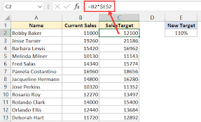 a column by a number in excel