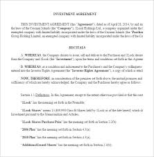 Small Business Investment Agreement Template Magdalene