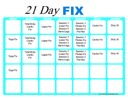 21 Day Fix Workout Calendar Print A Workout Calendar
