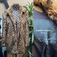Zara Leopard Print Faux Fur Coat Very