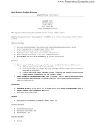 Example Of High School Student Resume