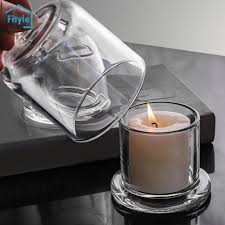 Fityle Glass Candle Holder With Dome