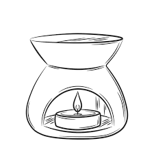 Burning Candle In An Aroma Lamp Doodle