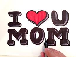 how to draw i love you mom in 3d you