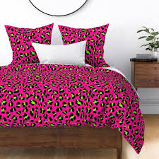 Neon Pink Lime Green Duvet Cover Pink