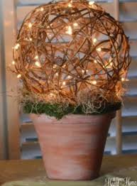 Gvine Ball Topiary With Lights
