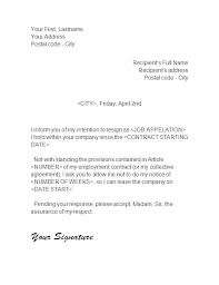 End Of Employment Contract Letter Template Employment
