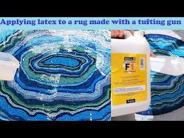 applying latex adhesive to rugs made