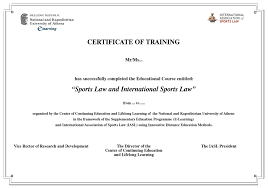 Certificate Of Training Iasl E Learning University Of Athens