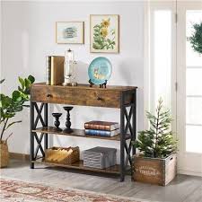 Modern Console Table With Drawer 3 Tier