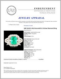 18k Gold 2 14ct Emerald 1 25ctw Diamond Ring