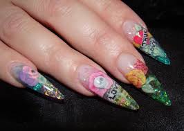 ed hardy inspired nails all nfu oh 3d