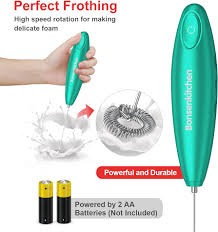 Amazon.com: Bonsenkitchen Handheld Milk Frother, Electric Hand Foamer  Blender for Drink Mixer, Perfect for Bulletproof coffee, Matcha, Hot  Chocolate, Mini Battery Operated Milk Whisk Frother-Seafoam: Home & Kitchen