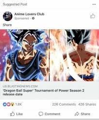 This incredible power up is a huge fan favorite at this point, and the moro arc. Dopl3r Com Memes Suggested Post Anime Lovers Club Sponsored O Share Us Blastingnews Com Dragon Ball Super Tournament Of Power Season 2 Release Date 008 1 8k 226 Comments 426 Shares Nb Like Comment Share