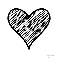 Striped Heart Silhouette Style Icon