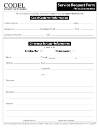 Free Service Request Form Template Templates Customer Forms Vehicle
