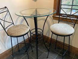 High Top Glass Table And Chairs Custom