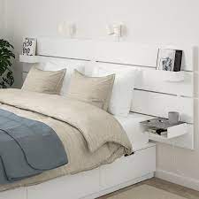 Votre tête de lit au meilleur rapport qualité/prix c'est ici ! Nordli Cadre De Lit Rangement Tete De Lit Blanc 160x200 Cm Ikea