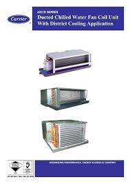 ducted chilled water fan coil unit with