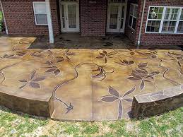 Backyard Patio Sports Acid Stained