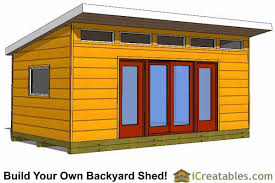 12x20 Modern Studio Shed Plan Front