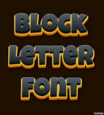 block letter font text effect and logo