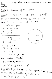 the equations of two diameters of a