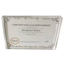 Acrylic Award Certificate Frames