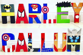 Childrens Wall Art Letters Names Marvel