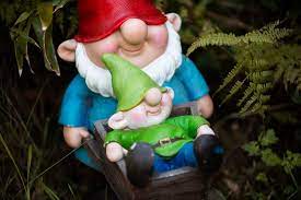 Group Of Diffe Funny Garden Gnomes