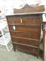 Antique Oak 5 Locking Drawer Dresser