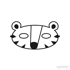 Tiger Simple Mask Outline Icon Clipart
