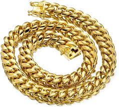 gold cuban link chain necklace