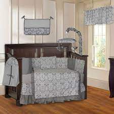 Babyfad Damask Grey 10 Piece Crib