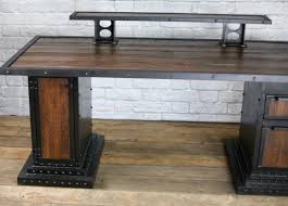 Desk features desk top and two pedestals. Modern Industrial Computer Desk Reclaimed Wood Desk Work Station Vi Combine9 On Artfire