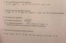 following exponential equations