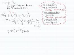 Slope Intercept Form